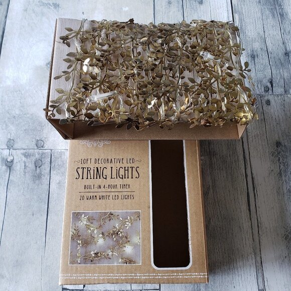 Gold Leaf Battery Operated String Lights - Picture 1 of 4